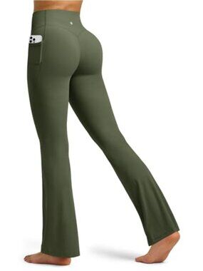 Flare Yoga Pants High Waisted Tummy Control Leggings with Pockets